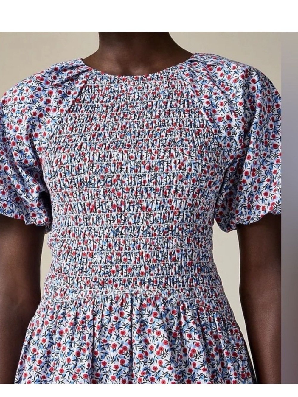 J. Crew Meadow Poppy Flower Cotton Poplin  Puff Sleeve Midi Dress - Picture 6 of 16